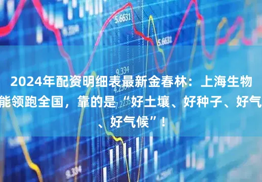 2024年配资明细表最新金春林：上海生物医药能领跑全国，靠的是 “好土壤、好种子、好气候”！